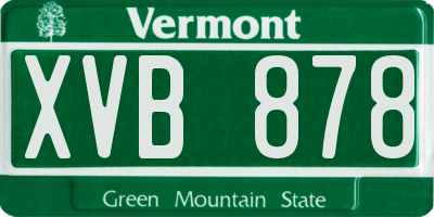 VT license plate XVB878