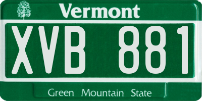 VT license plate XVB881
