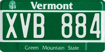 VT license plate XVB884
