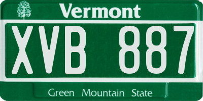 VT license plate XVB887