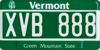 VT license plate XVB888
