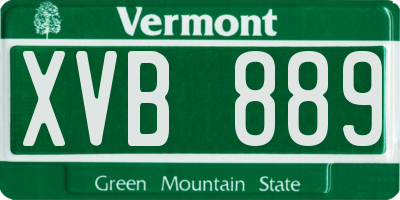 VT license plate XVB889