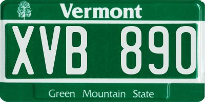 VT license plate XVB890