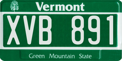 VT license plate XVB891