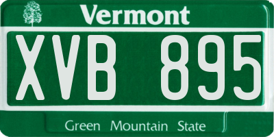 VT license plate XVB895