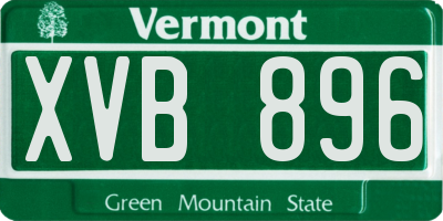 VT license plate XVB896
