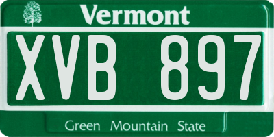 VT license plate XVB897