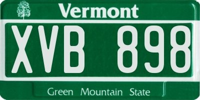 VT license plate XVB898
