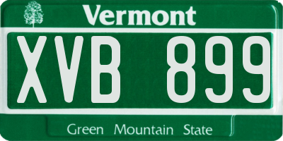 VT license plate XVB899