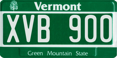 VT license plate XVB900