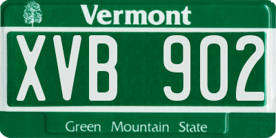 VT license plate XVB902