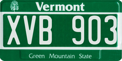 VT license plate XVB903