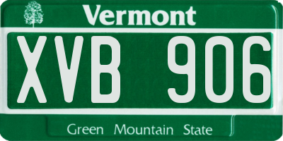 VT license plate XVB906