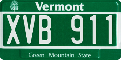 VT license plate XVB911