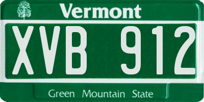 VT license plate XVB912