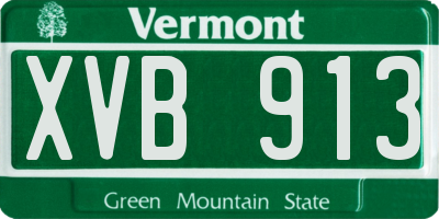 VT license plate XVB913