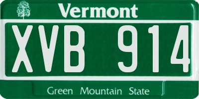 VT license plate XVB914