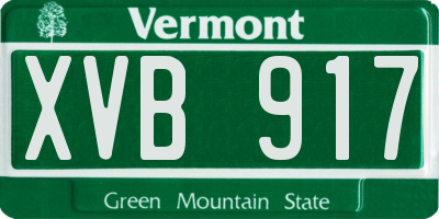 VT license plate XVB917