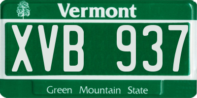 VT license plate XVB937