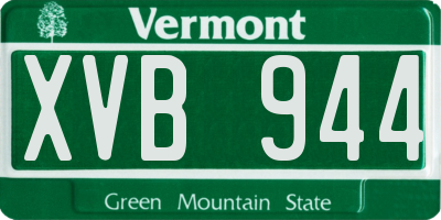 VT license plate XVB944