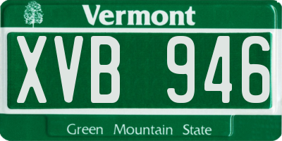VT license plate XVB946