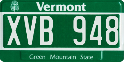 VT license plate XVB948