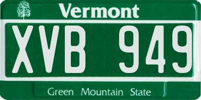 VT license plate XVB949