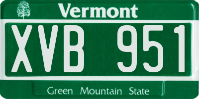 VT license plate XVB951