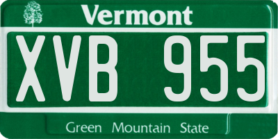 VT license plate XVB955
