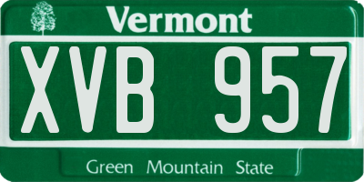 VT license plate XVB957