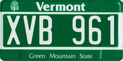 VT license plate XVB961