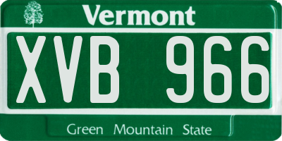 VT license plate XVB966