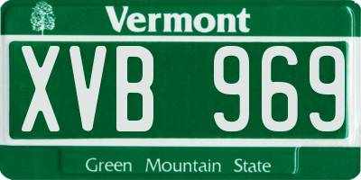 VT license plate XVB969