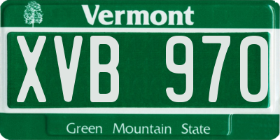 VT license plate XVB970