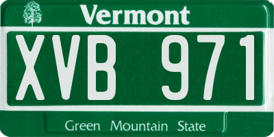VT license plate XVB971