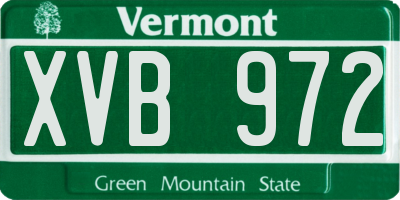 VT license plate XVB972
