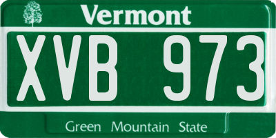 VT license plate XVB973