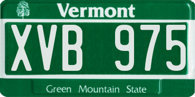 VT license plate XVB975