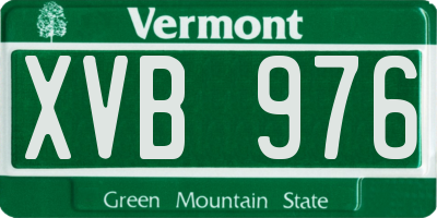 VT license plate XVB976
