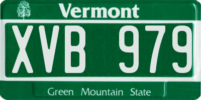 VT license plate XVB979