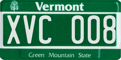 VT license plate XVC008