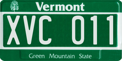 VT license plate XVC011