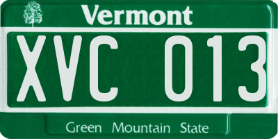 VT license plate XVC013