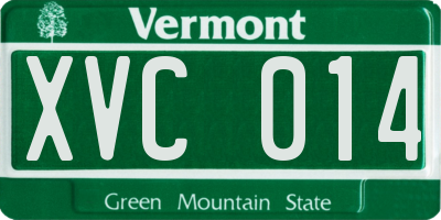 VT license plate XVC014