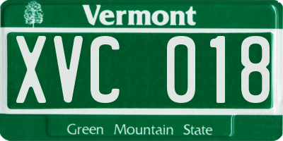 VT license plate XVC018