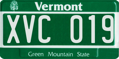 VT license plate XVC019