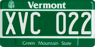 VT license plate XVC022
