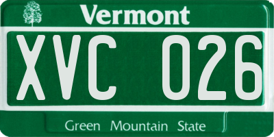 VT license plate XVC026