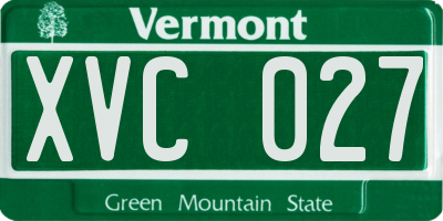 VT license plate XVC027