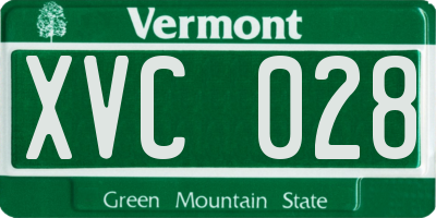 VT license plate XVC028